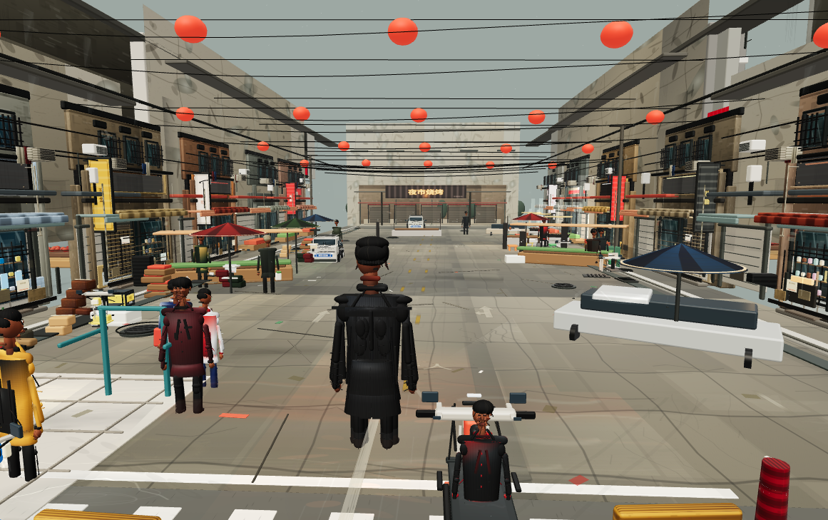Actual gameplay: GTA-style third-person composition